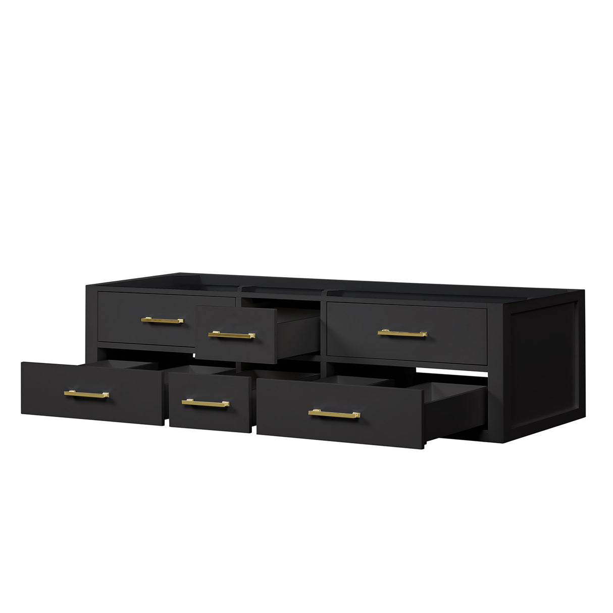Castor 72 in W x 22 in D Black Double Bath Vanity