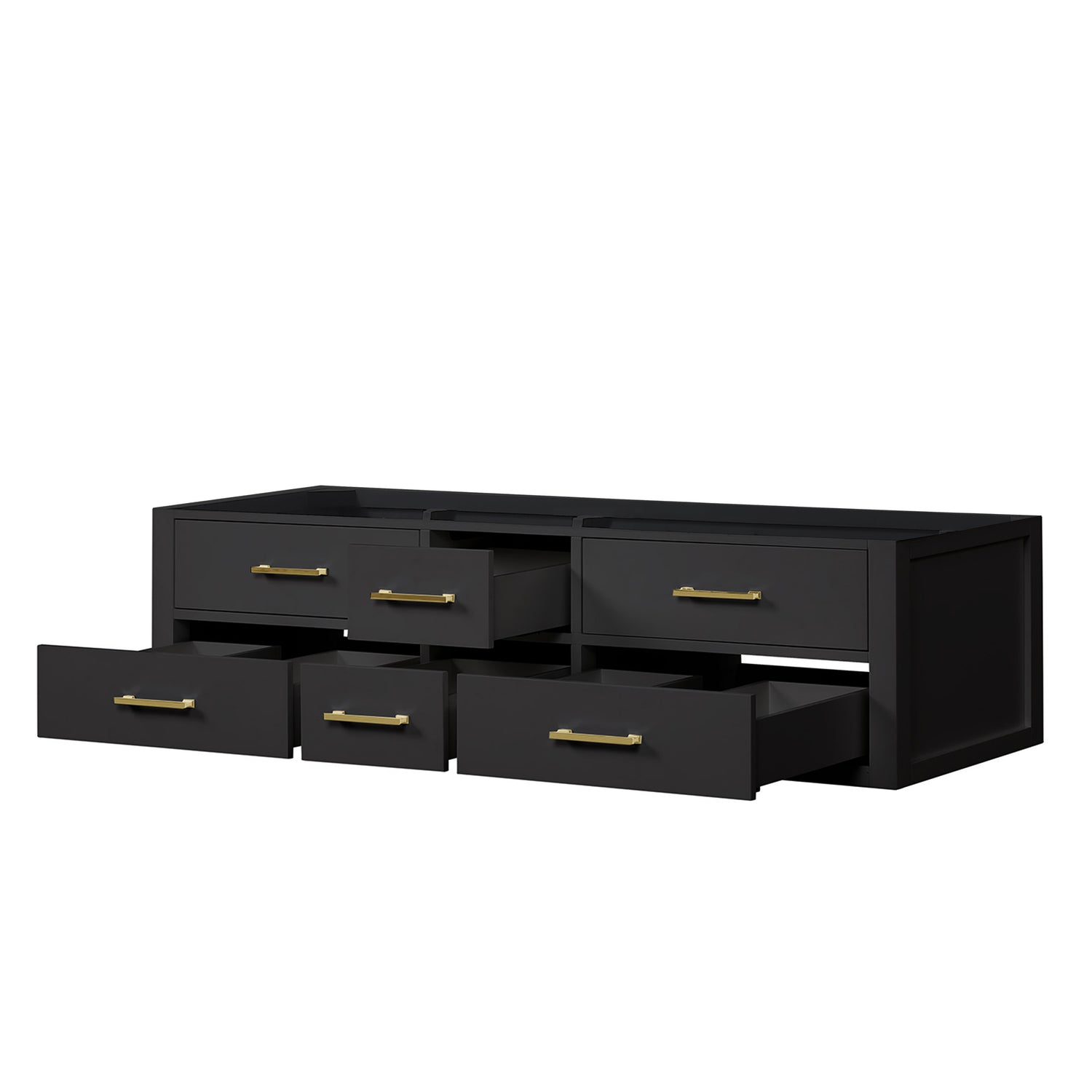 Castor 72 in W x 22 in D Black Double Bath Vanity