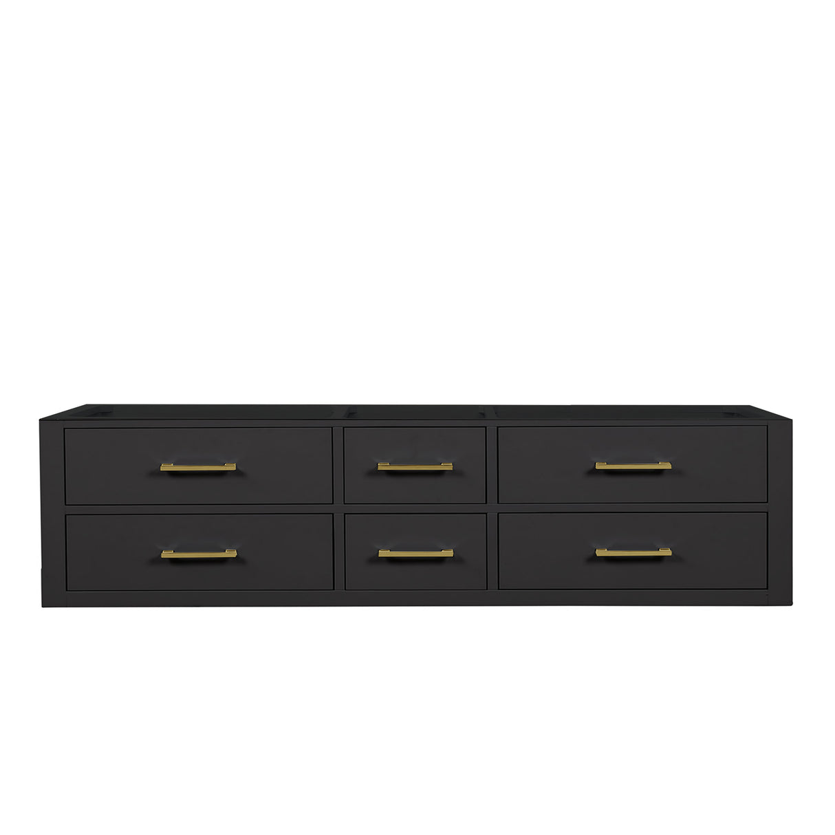 Castor 72 in W x 22 in D Black Double Bath Vanity