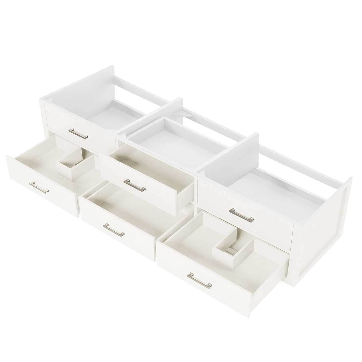 Castor 80 in W x 22 in D White Double Bath Vanity