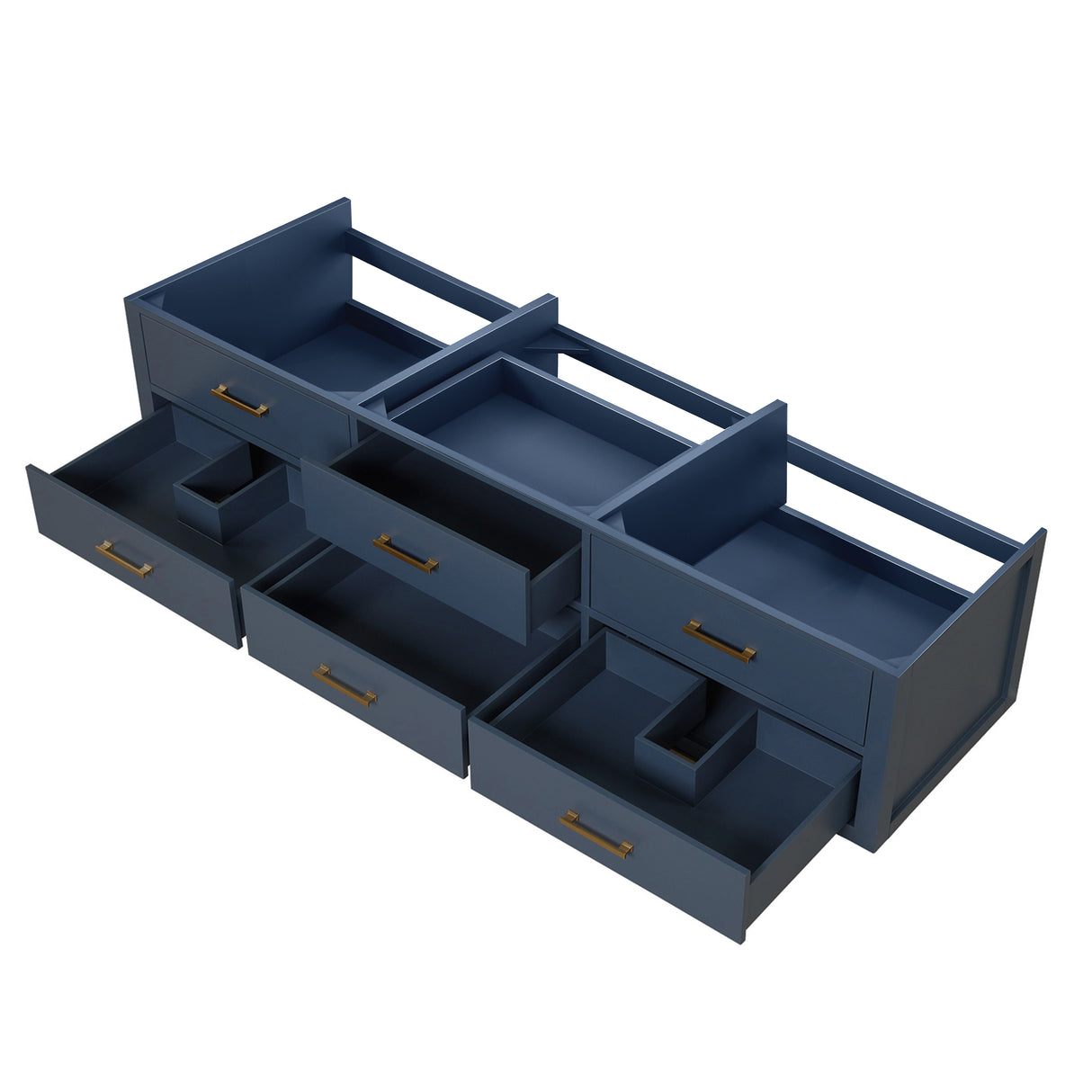 Castor 80 in W x 22 in D Blue Double Bath Vanity