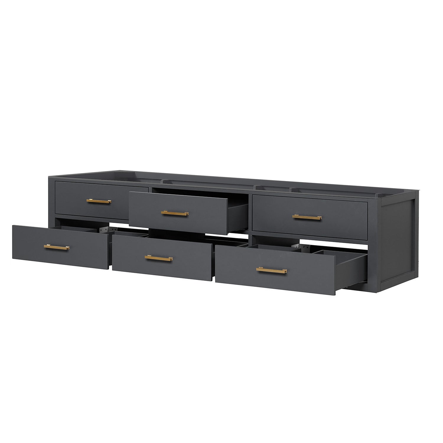 Castor 80 in W x 22 in D Black Double Bath Vanity
