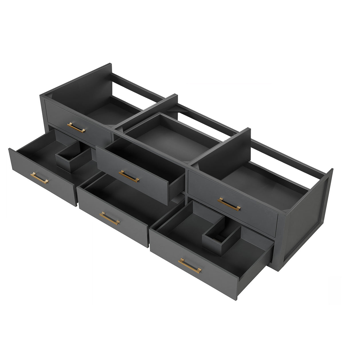 Castor 80 in W x 22 in D Black Double Bath Vanity