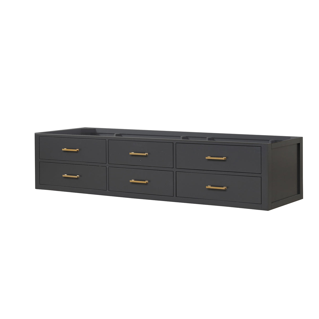 Castor 84 in W x 22 in D Black Double Bath Vanity