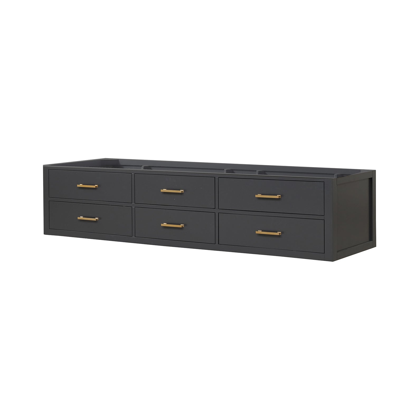 Castor 84 in W x 22 in D Black Double Bath Vanity