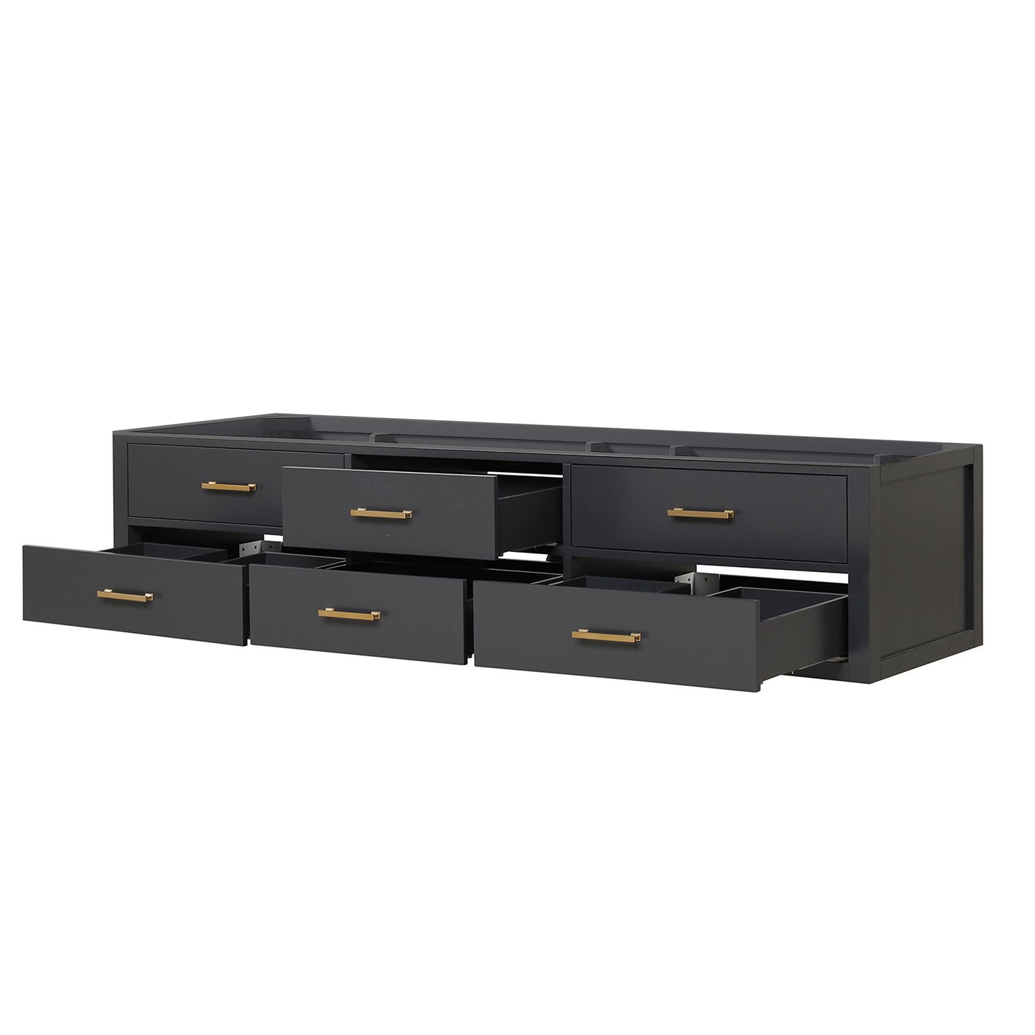 Castor 84 in W x 22 in D Black Double Bath Vanity