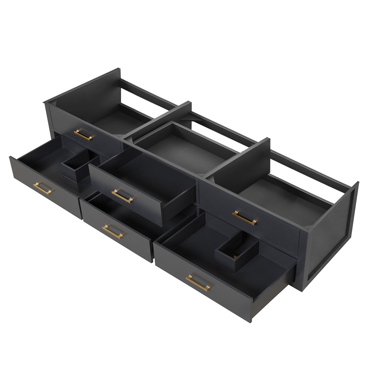Castor 84 in W x 22 in D Black Double Bath Vanity