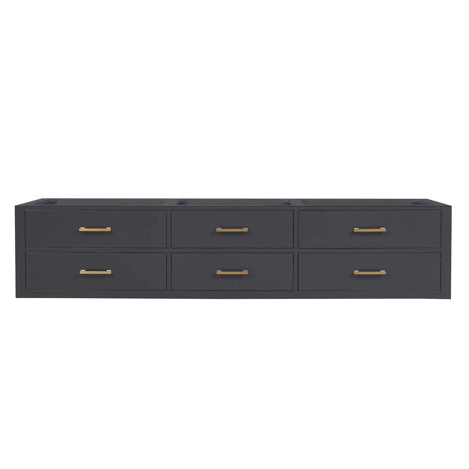 Castor 84 in W x 22 in D Black Double Bath Vanity