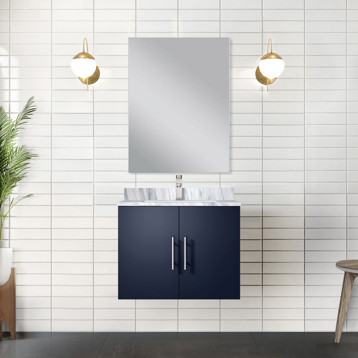 Geneva 24 in. W x 22 in. D Navy Blue Bath Vanity