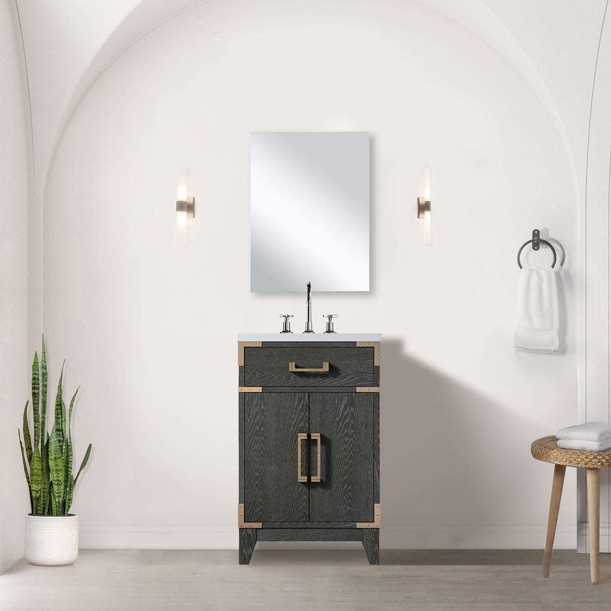 Laurel 20 in W x 18 in D Black Oak Single Bath Vanity