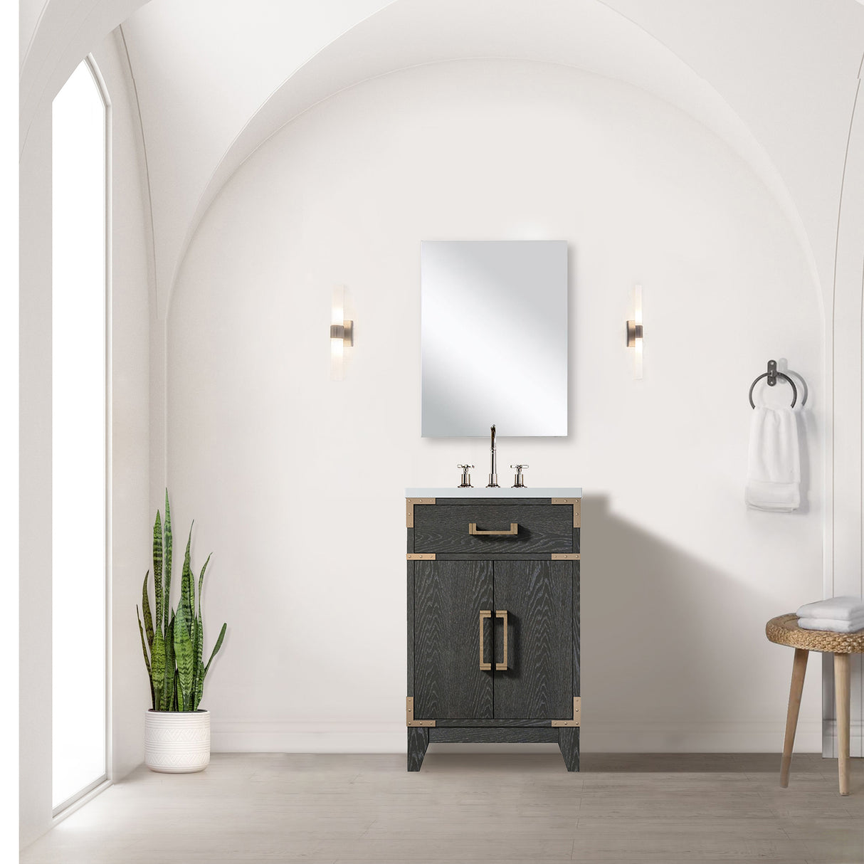 Laurel 20 in W x 18 in D Black Oak Single Bath Vanity