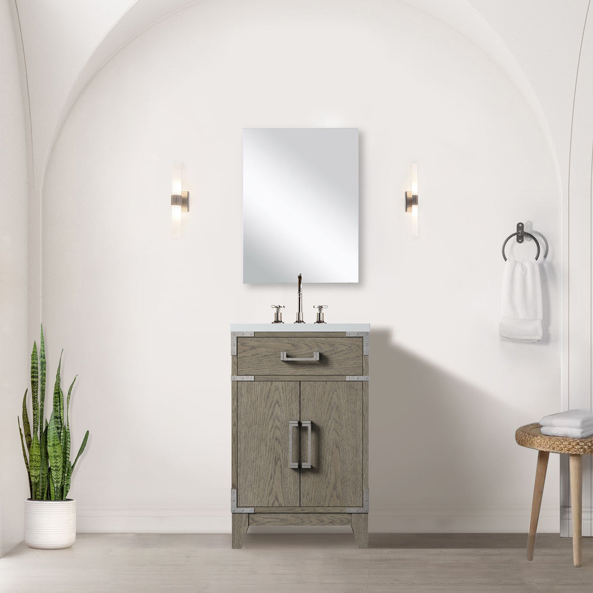 Laurel 20 in W x 18 in D Grey Oak Single Bath Vanity