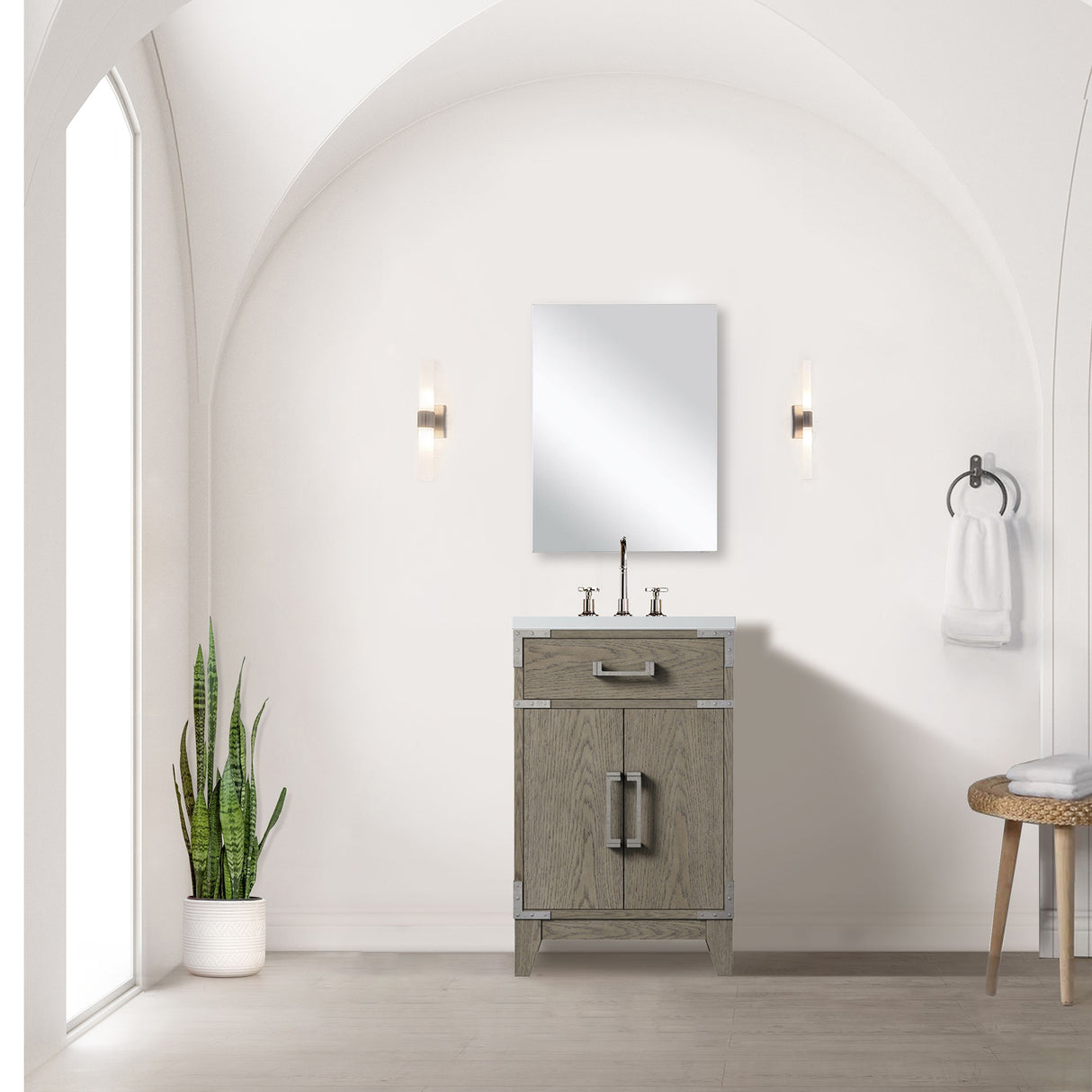 Laurel 20 in W x 18 in D Grey Oak Single Bath Vanity