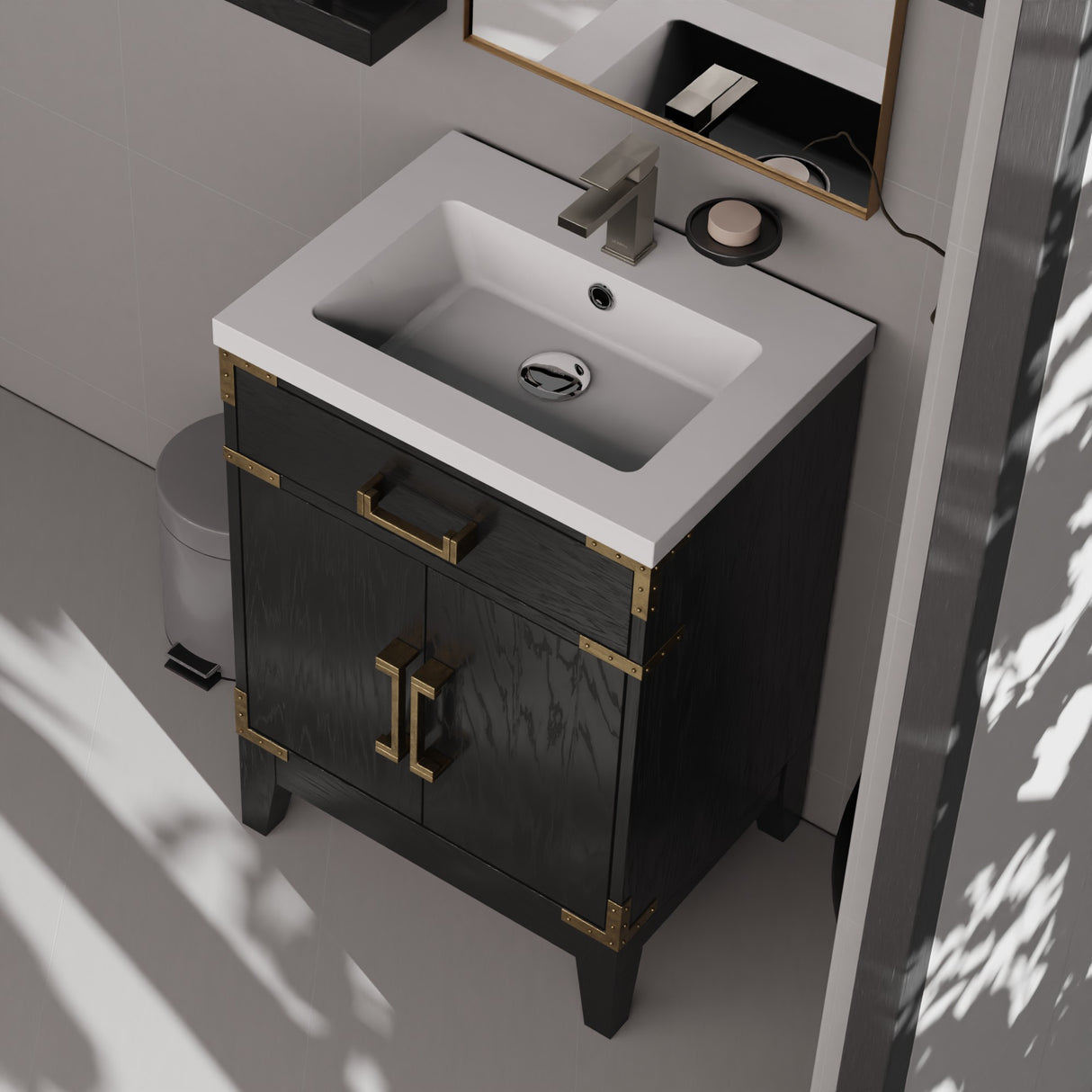 Laurel 24 in W x 18 in D Black Oak Single Bath Vanity