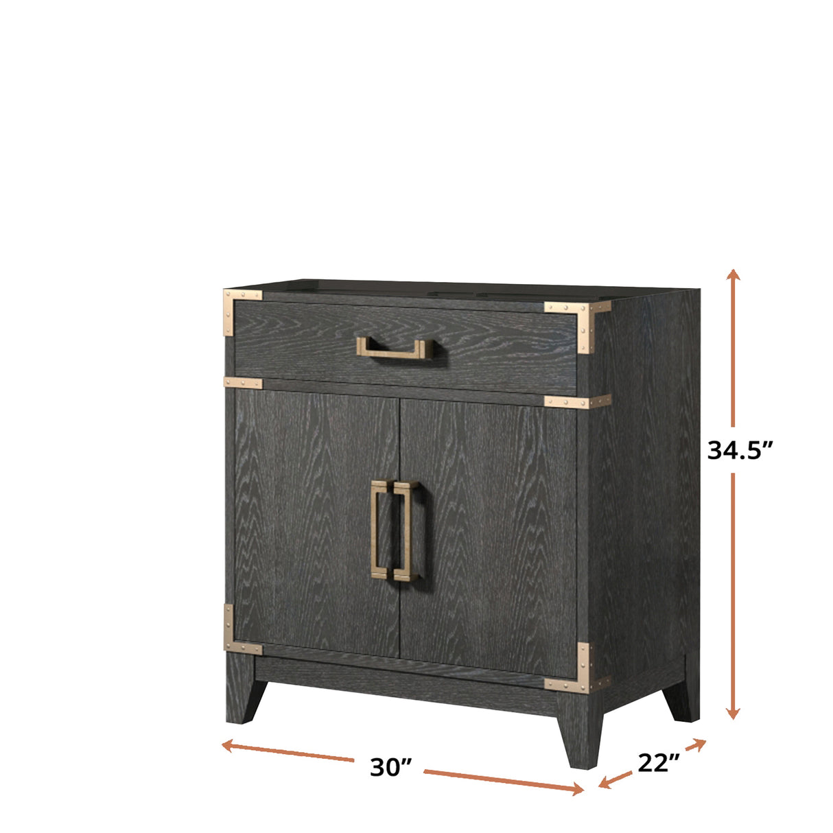 Laurel 30 in W x 22 in D Black Oak Single Bath Vanity