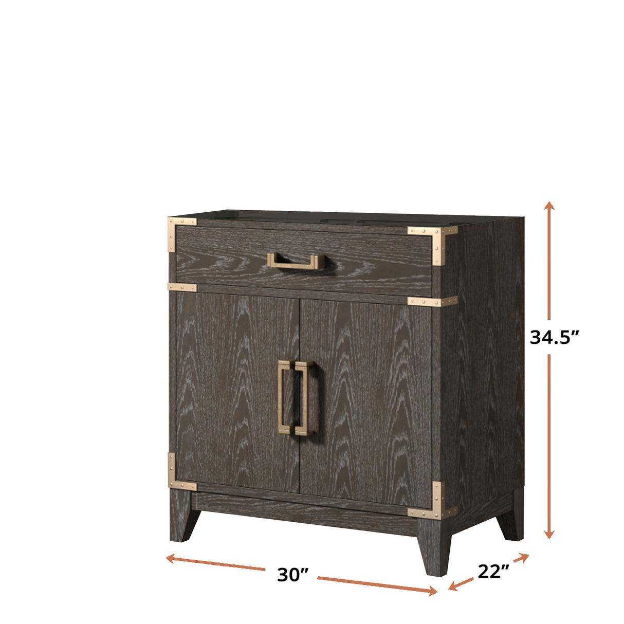 Laurel 30 in W x 22 in D Brown Oak Single Bath Vanity