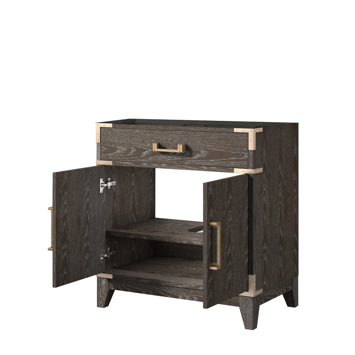 Laurel 30 in W x 22 in D Brown Oak Single Bath Vanity