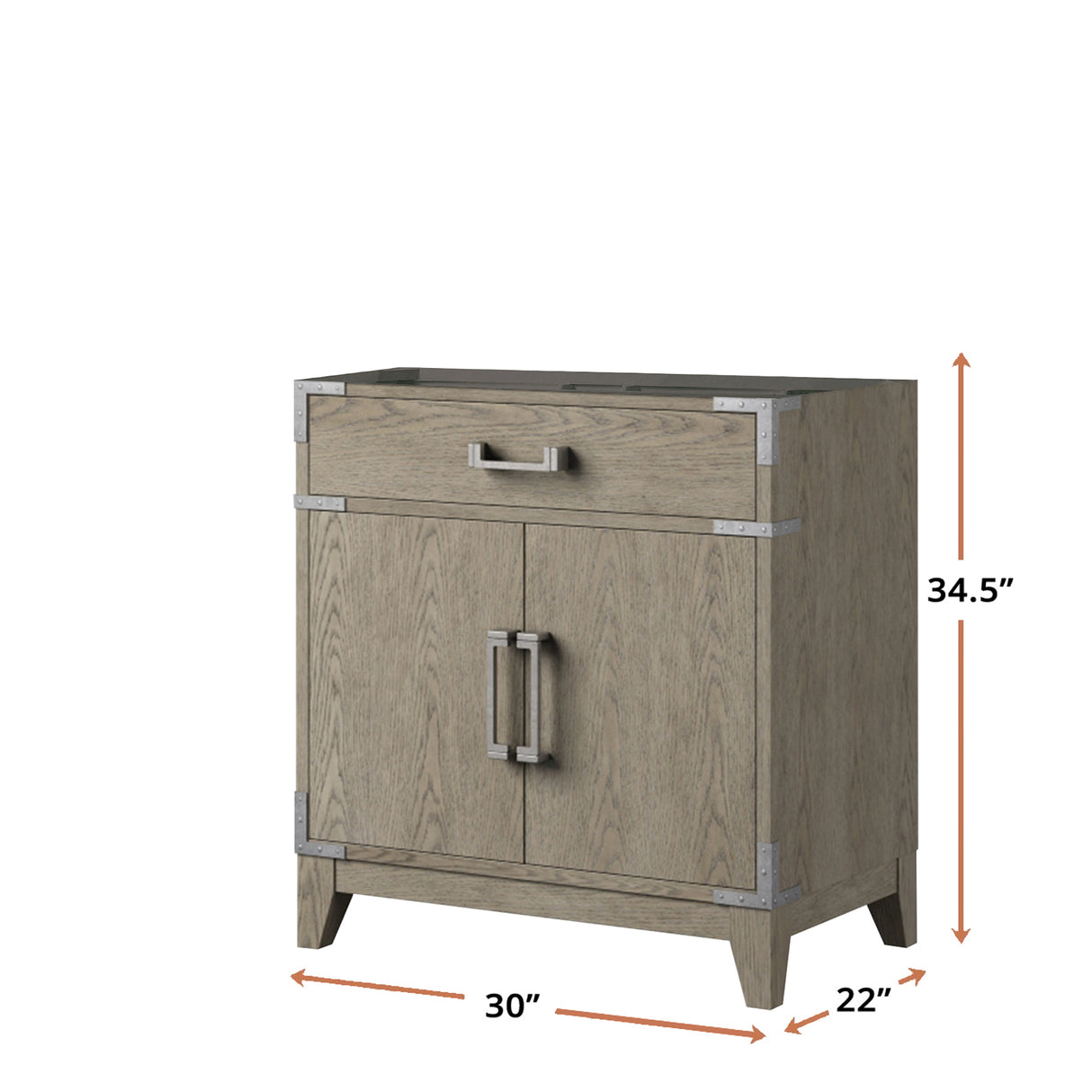 Laurel 30 in W x 22 in D Grey Oak Single Bath Vanity