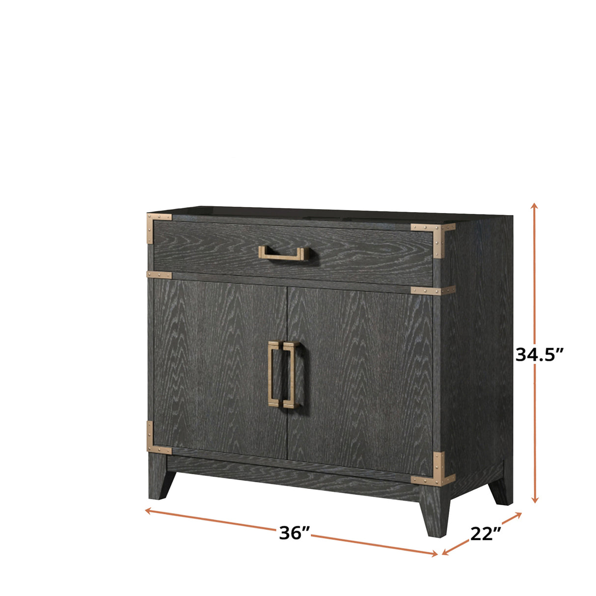 Laurel 36 in W x 22 in D Black Oak Single Bath Vanity