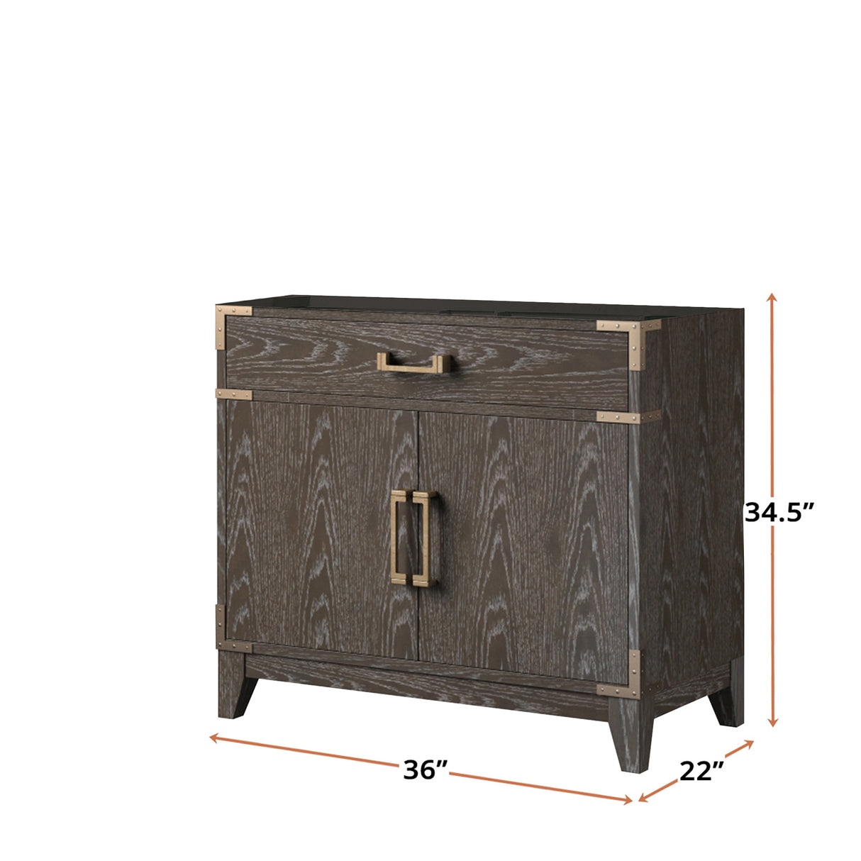 Laurel 36 in W x 22 in D Brown Oak Single Bath Vanity