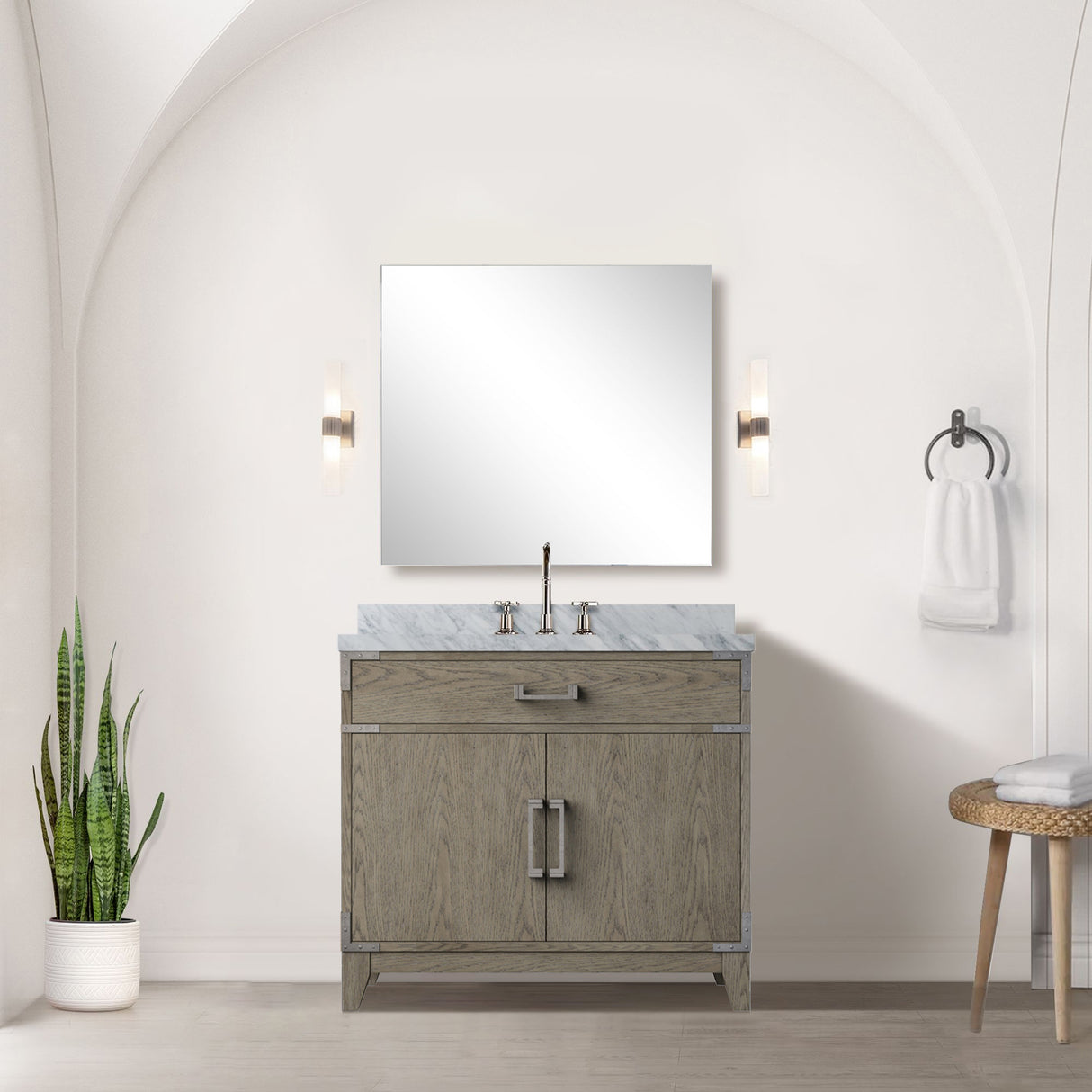 Laurel 36 in W x 22 in D Grey Oak Single Bath Vanity