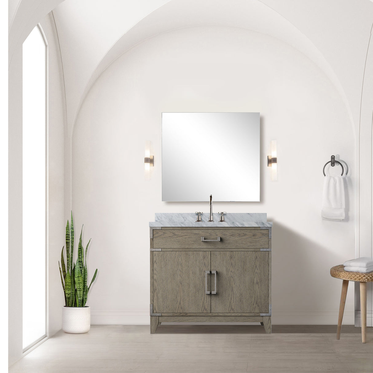 Laurel 36 in W x 22 in D Grey Oak Single Bath Vanity