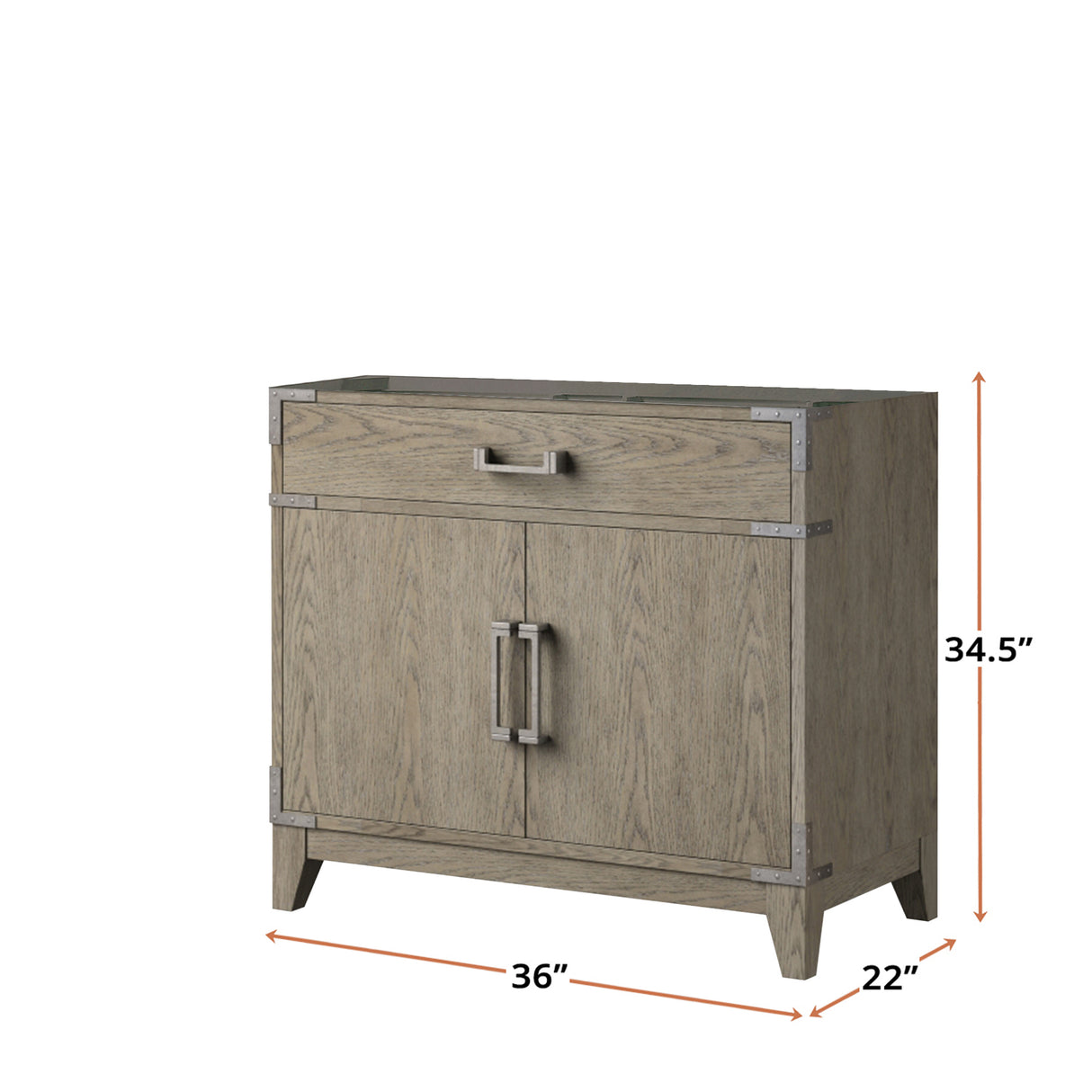 Laurel 36 in W x 22 in D Grey Oak Single Bath Vanity