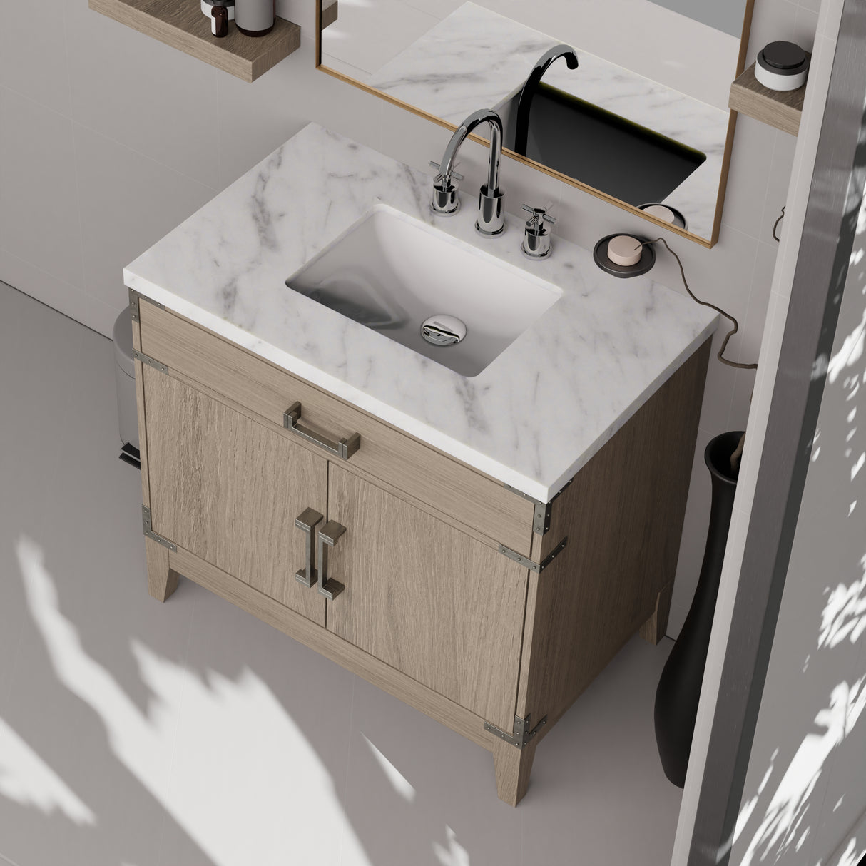 Laurel 36 in W x 22 in D Grey Oak Single Bath Vanity