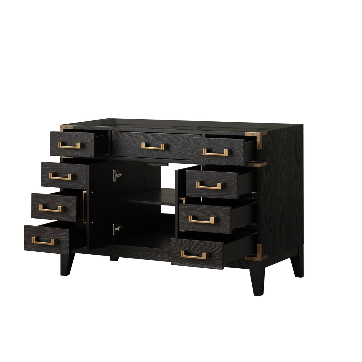 Laurel 48 in W x 22 in D Black Oak Single Bath Vanity