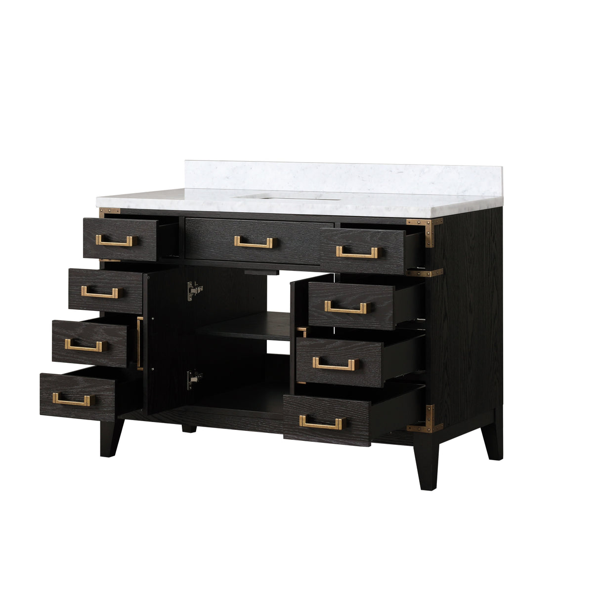 Laurel 48 in. Freestanding Bathroom Vanity with Carrara Marble Sink Top