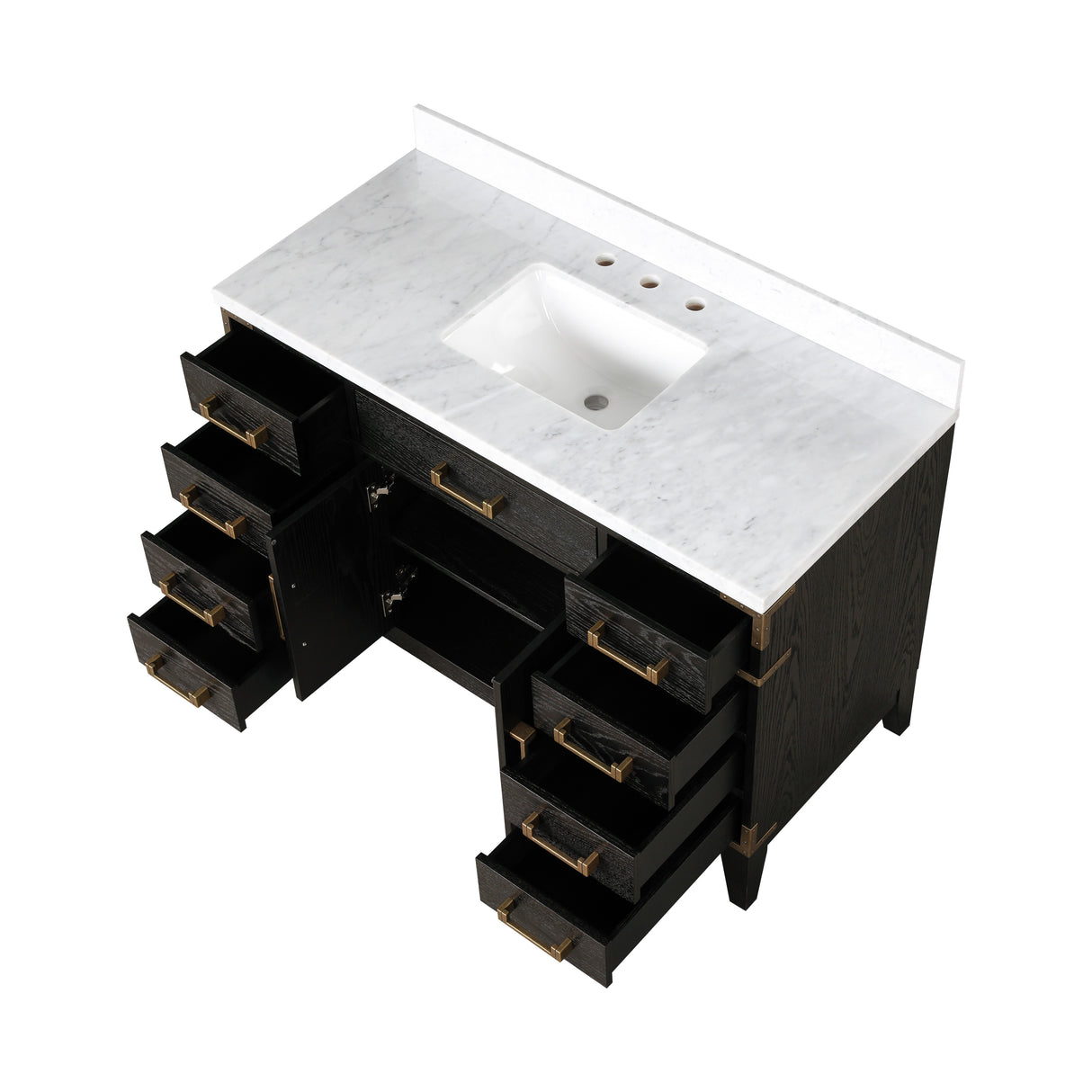 Laurel 48 in. Freestanding Bathroom Vanity with Carrara Marble Sink Top