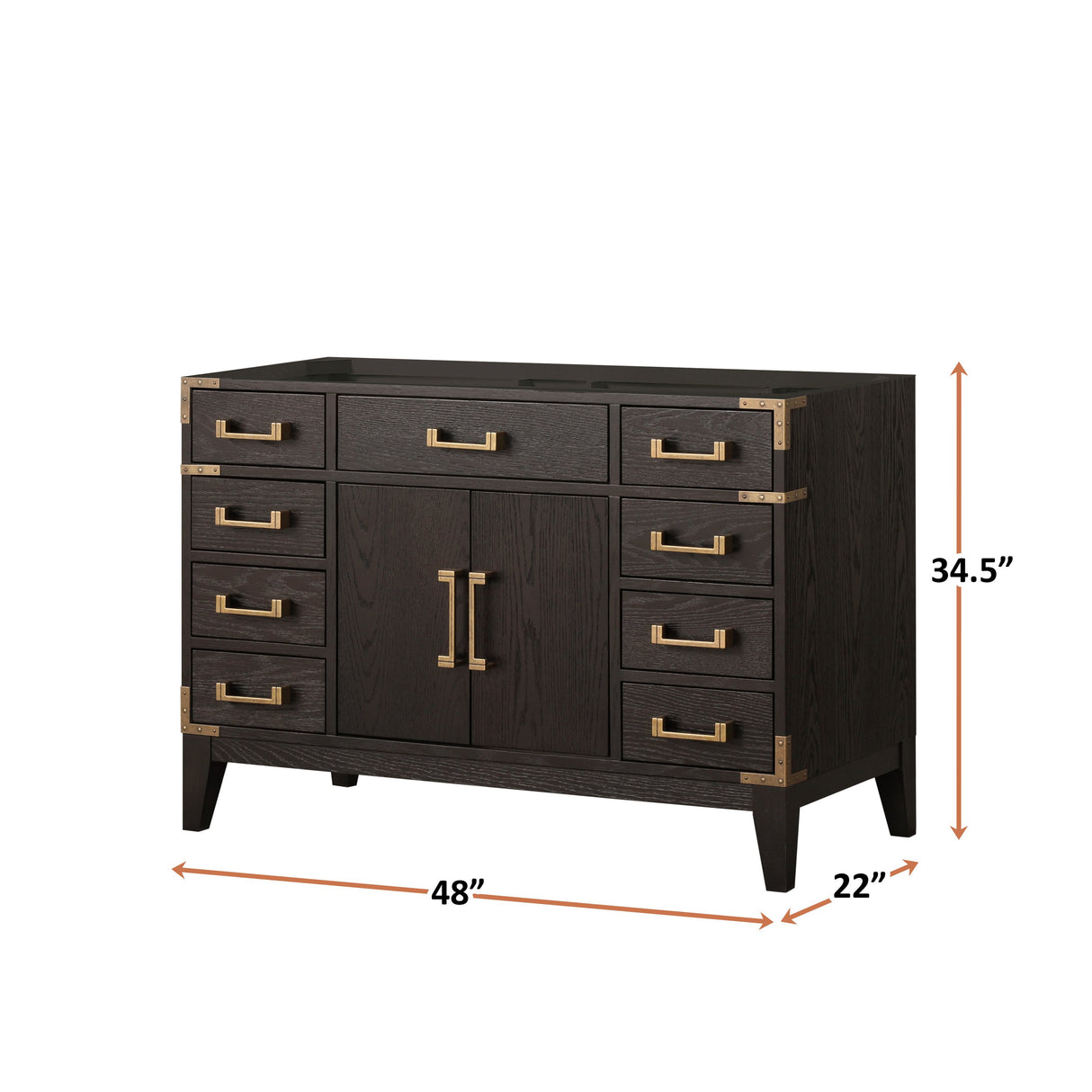 Laurel 48 in W x 22 in D Brown Oak Single Bath Vanity