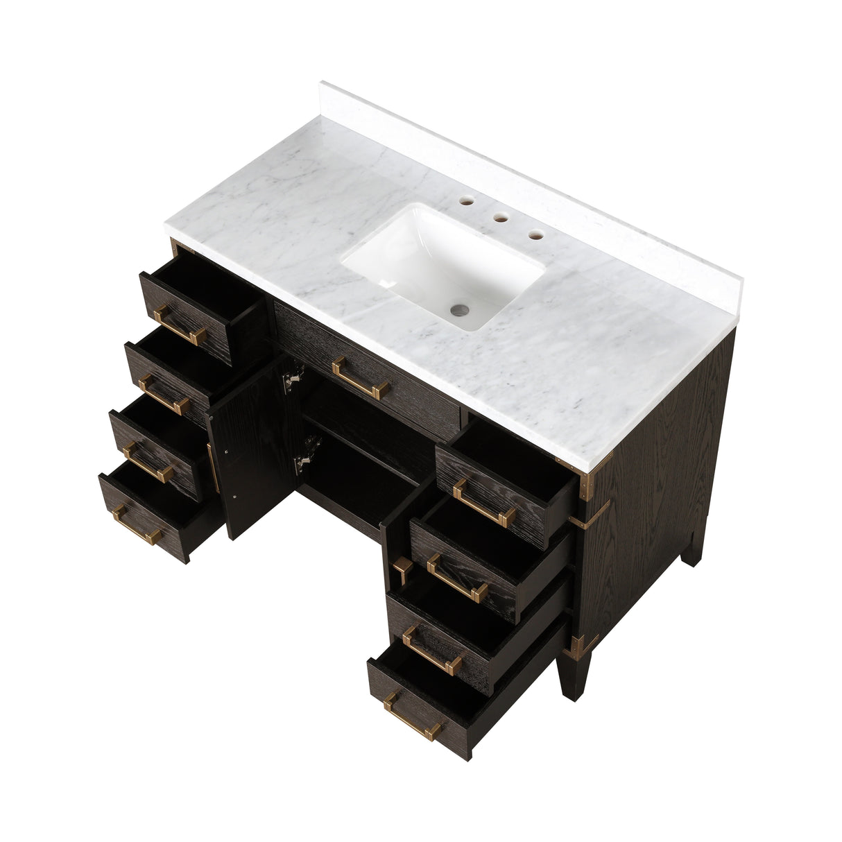 Laurel 48 in. Freestanding Bathroom Vanity with Carrara Marble Sink Top