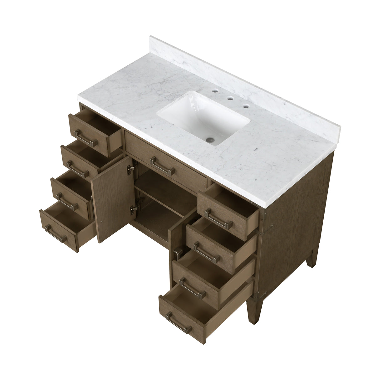 Laurel 48 in. Freestanding Bathroom Vanity with Carrara Marble Sink Top