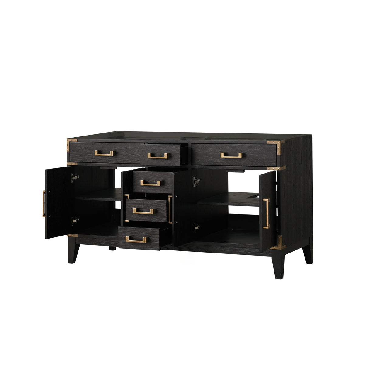 Laurel 60 in W x 22 in D Black Oak Double Bath Vanity