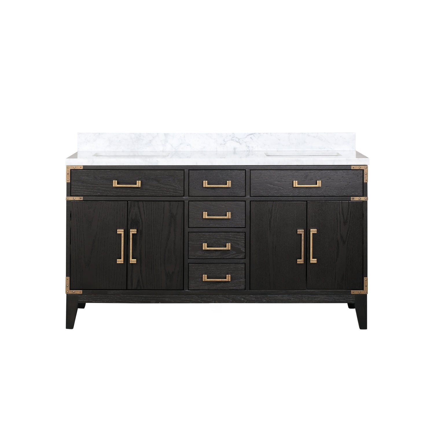Laurel 60 in. Freestanding Bathroom Vanity with Carrara Marble Sink Top