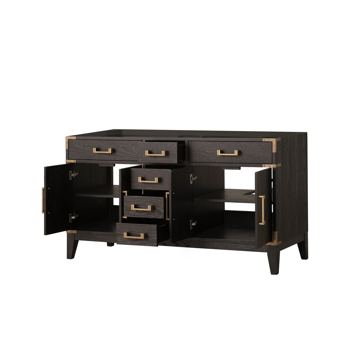 Laurel 60 in W x 22 in D Brown Oak Double Bath Vanity