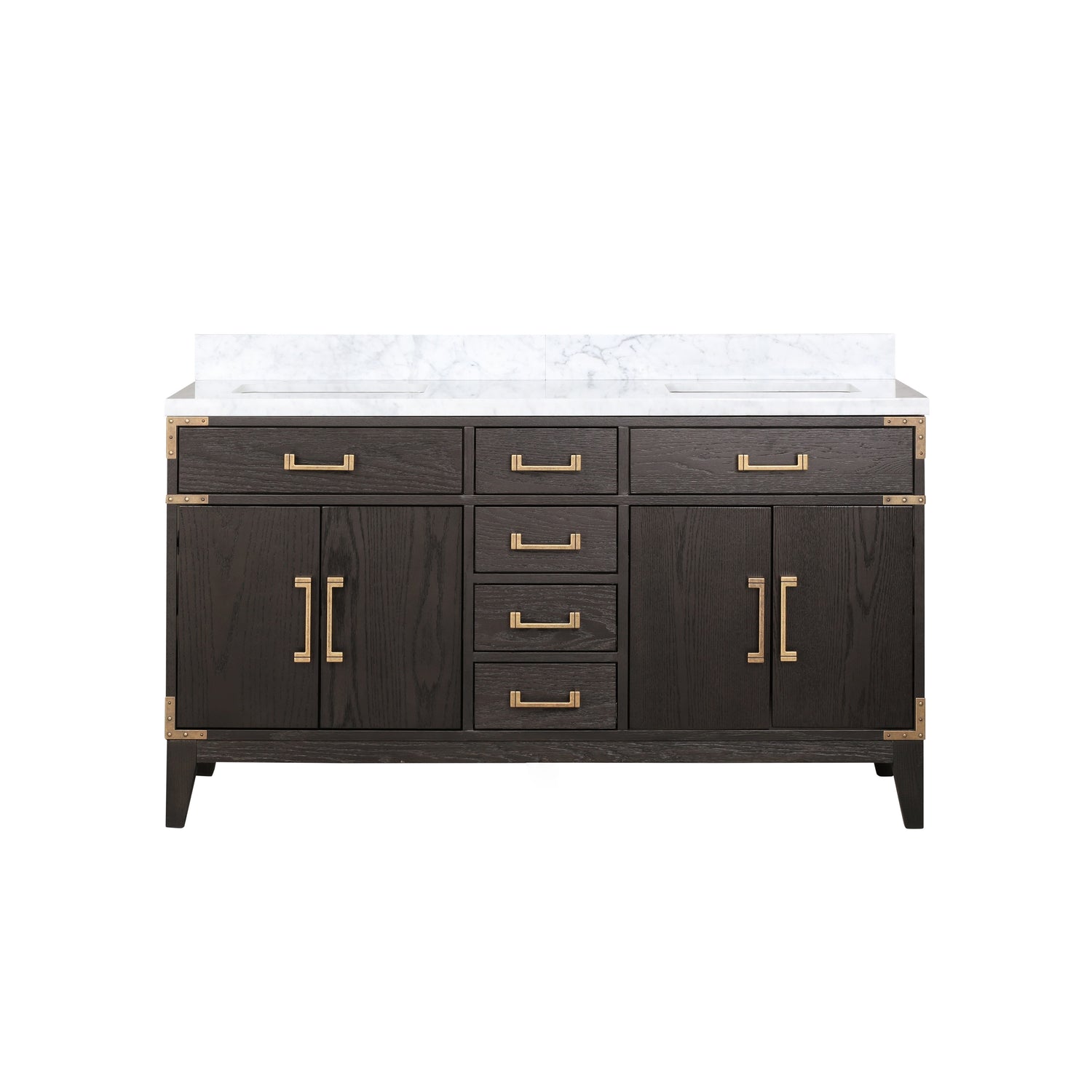 Laurel 60 in. Freestanding Bathroom Vanity with Carrara Marble Sink Top