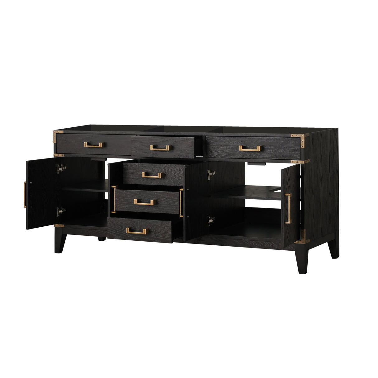 Laurel 72 in W x 22 in D Black Oak Double Bath Vanity