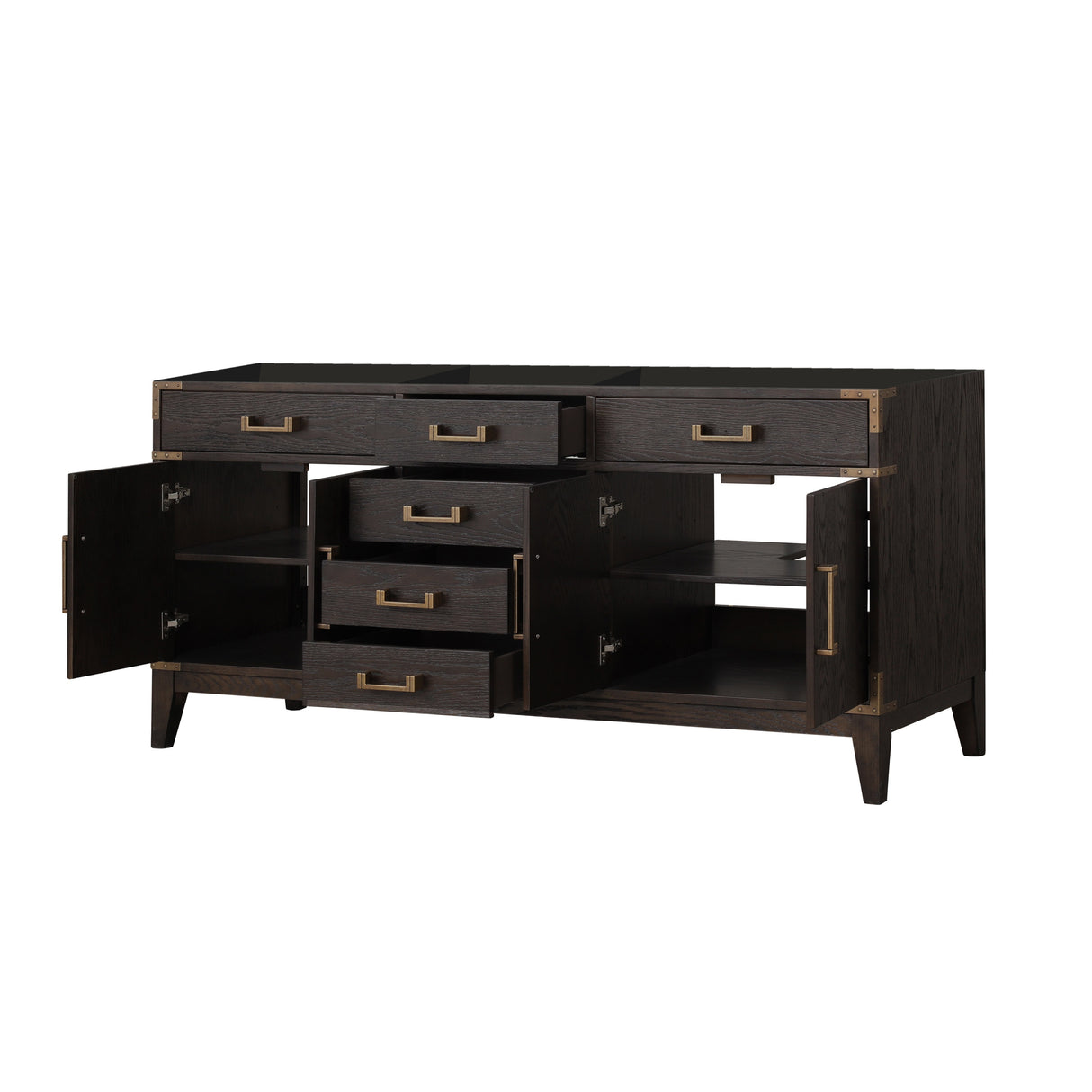 Laurel 72 in W x 22 in D Brown Oak Double Bath Vanity