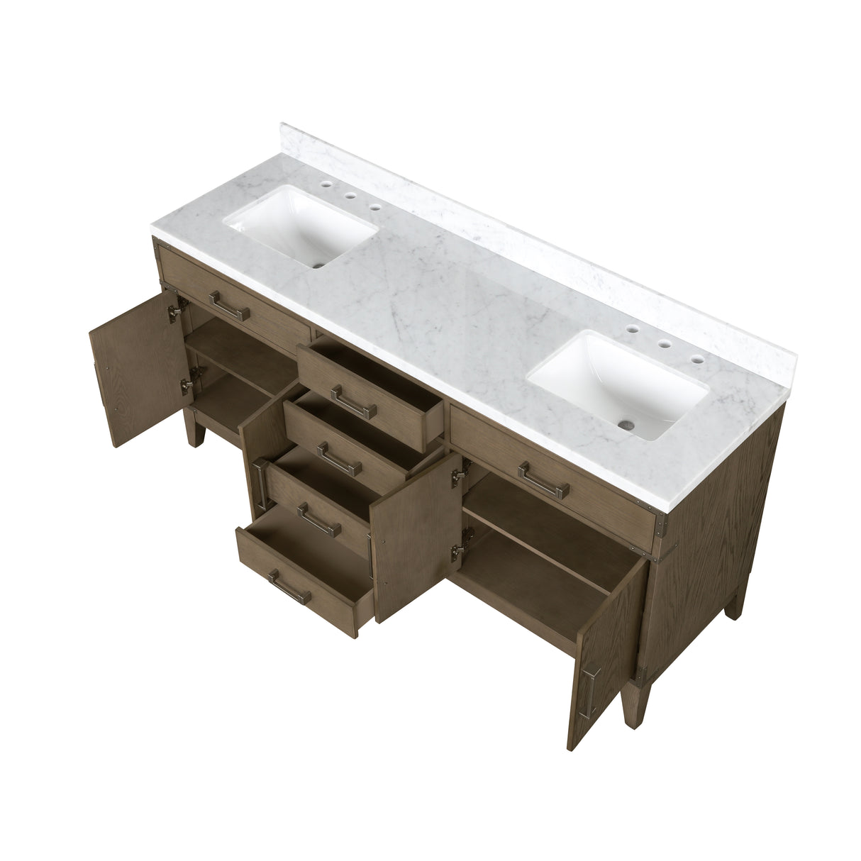 Laurel 72 in W x 22 in D Grey Oak Double Bath Vanity
