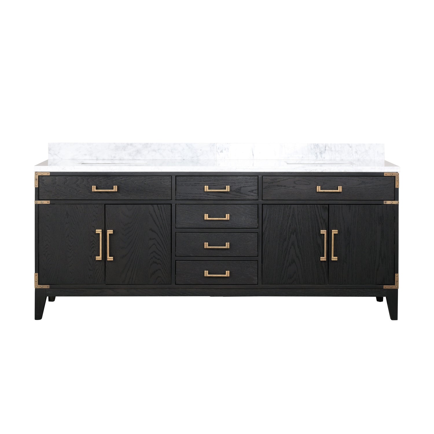 Laurel 80 in. Freestanding Bathroom Vanity with Carrara Marble Sink Top
