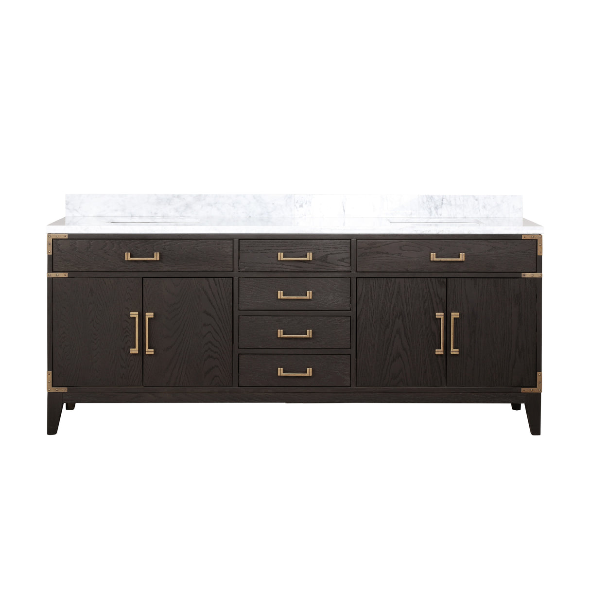Laurel 80 in. Freestanding Bathroom Vanity with Carrara Marble Sink Top