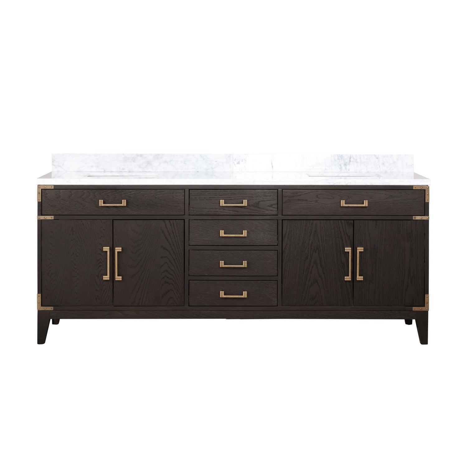 Laurel 80 in. Freestanding Bathroom Vanity with Carrara Marble Sink Top