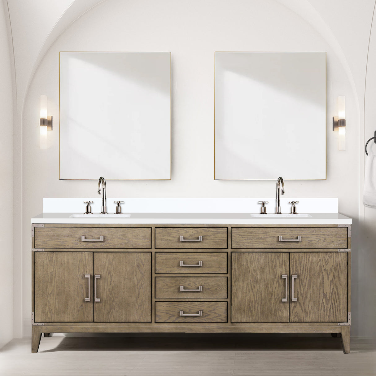 Laurel 80 in W x 22 in D Grey Oak Double Bath Vanity