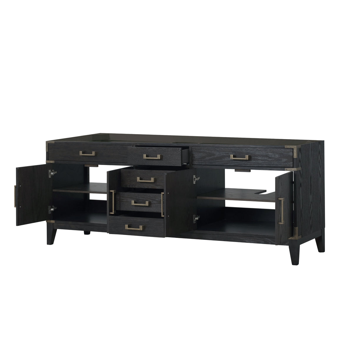 Laurel 84 in W x 22 in D Black Oak Double Bath Vanity