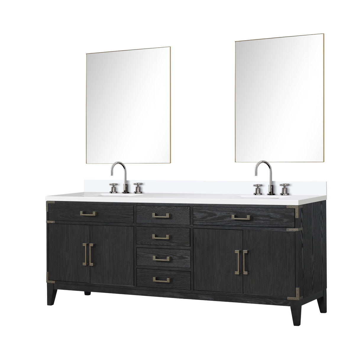Laurel 84 in W x 22 in D Brown Oak Double Bath Vanity