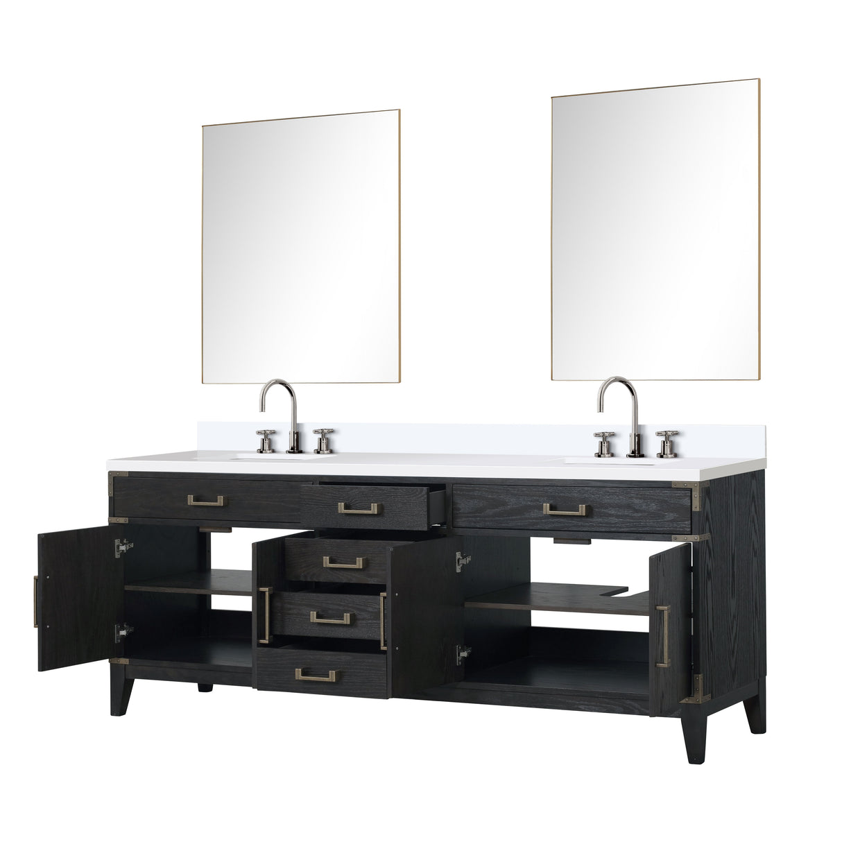 Laurel 84 in W x 22 in D Brown Oak Double Bath Vanity