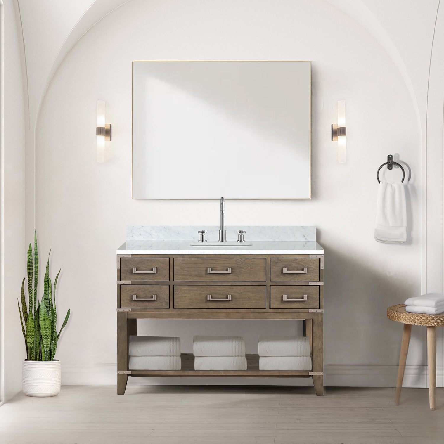 Norwalk 48 in W x 22 in D Grey Oak Single Bath Vanity