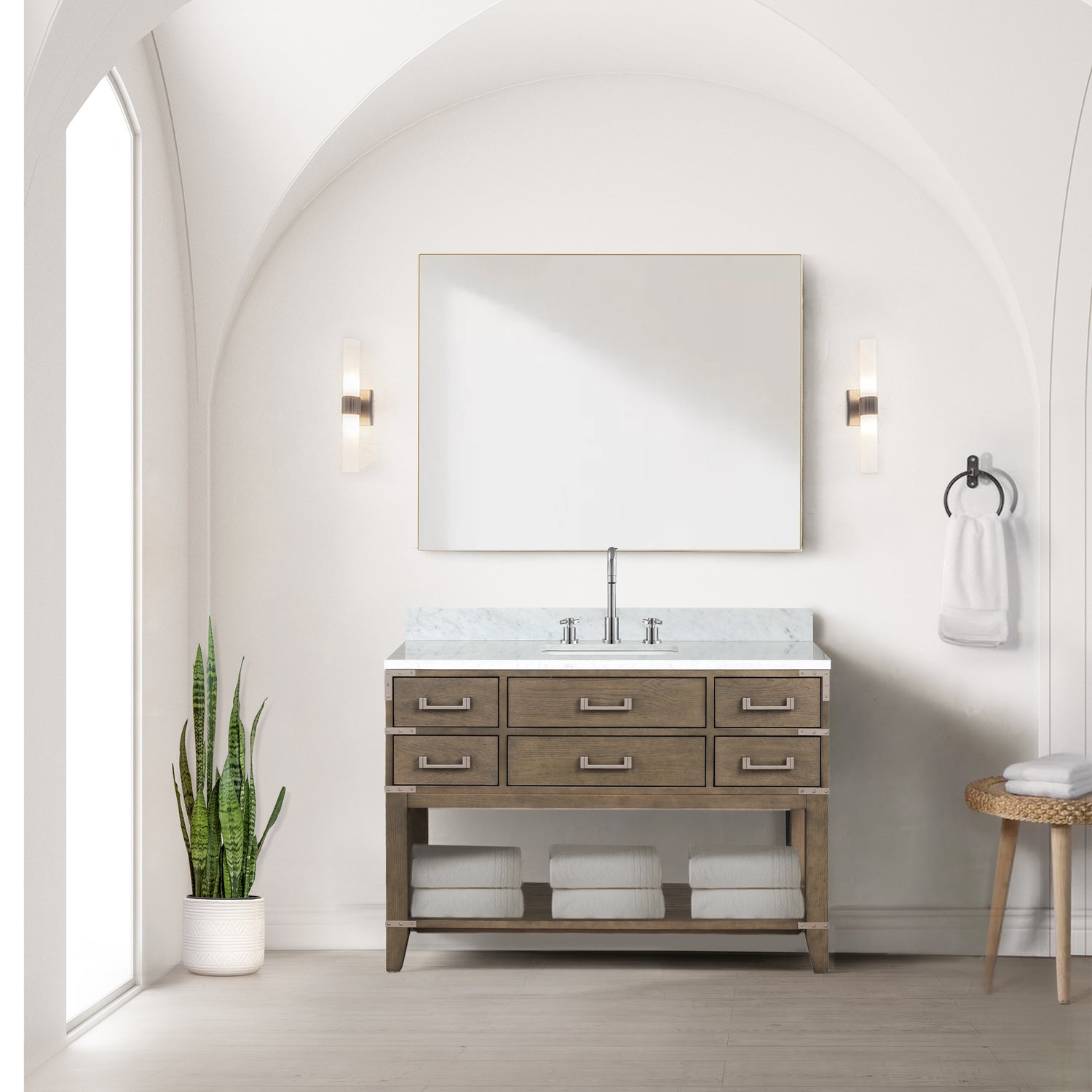 Norwalk 48 in W x 22 in D Grey Oak Single Bath Vanity
